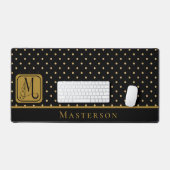 Monogramme à points noirs et or avec nom de famill (Clavier et souris)