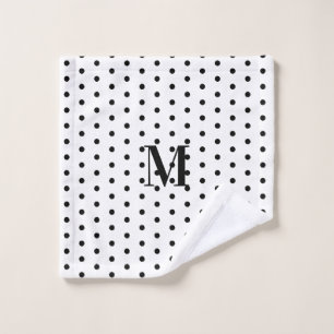 Monogramme à pois noir et blanc