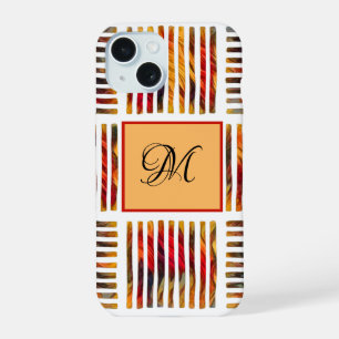 Monogramme à rayures abstraites géométriques multi