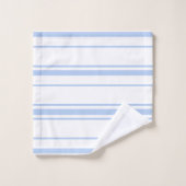 Monogramme à rayures bleu clair et blanc (Gant de toilette)