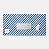 Monogramme à rayures bleues classiques (Clavier et souris)