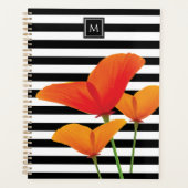 Monogramme à rayures noires chic (Devant)