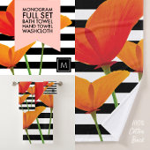 Monogramme à rayures noires chic