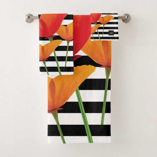 Monogramme à rayures noires chic (En situation)