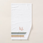 Monogramme à rayures rétro chic (Serviette à main)