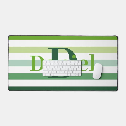 Monogramme à rayures vertes tendance (Clavier et souris)
