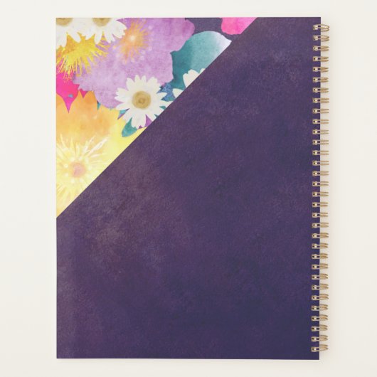 Monogramme à tendance florale jaune violet (Dos)