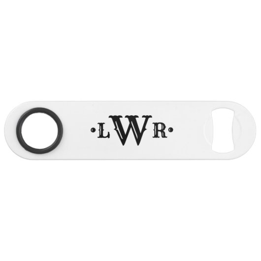 Monogramme à trois lettres personnalisé Élégant no (Devant (Horizontal))