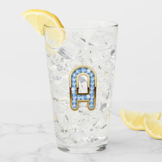 Monogramme A - Verre de 16 oz (Devant glace)