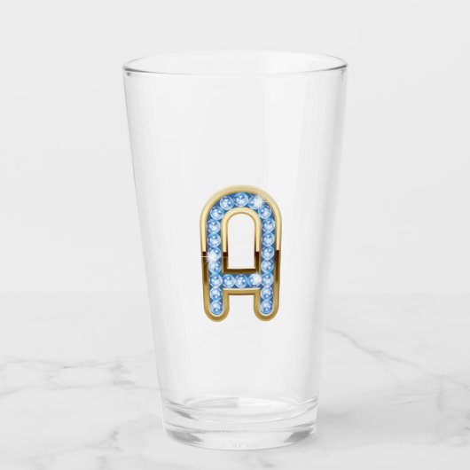 Monogramme A - Verre de 16 oz (Devant)