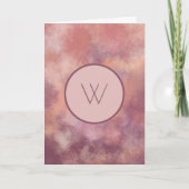 Monogramme Abstrait Aquarelle Rose Poussiéreuse (Devant)