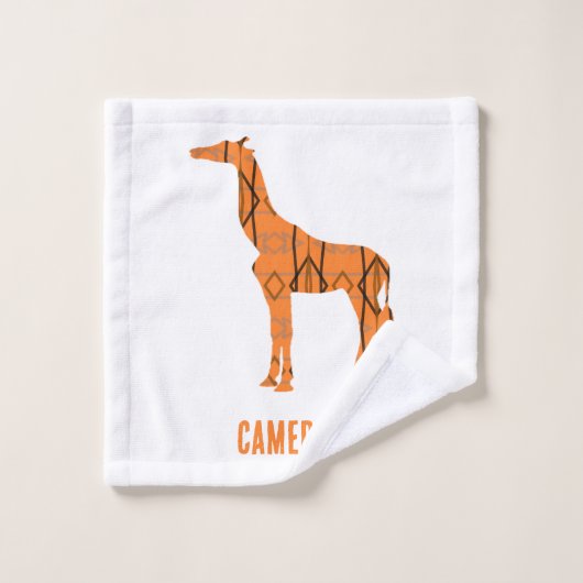 monogramme Abstrait de silhouette de girafe (Gant de toilette)