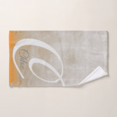 Monogramme Abstrait gris-orange (Serviette à main)