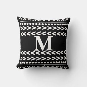 monogramme abstrait motif géométrique coussin mode