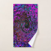 Monogrammé Abstrait Violet et Noir (Serviette à main)
