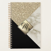 Monogramme Abstraite Parties scintillant or et mar (Devant)