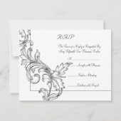 Monogramme Acanthus Lavender & Black RSVP (Dos)