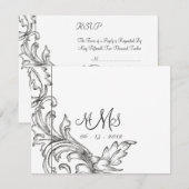 Monogramme Acanthus Lavender & Black RSVP (Devant / Derrière)