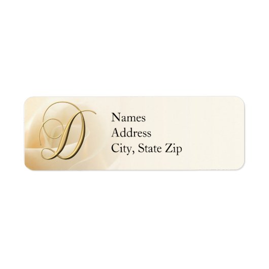 Monogramme Adresse de retour Étiquettes lettre D (Devant)