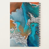 Monogramme agate aquarelle argent turquoise orange (Dos)