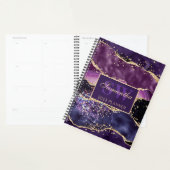 Monogramme Agate Pailleté Violet Foncé et Or Éléga (Devant avec enveloppe)