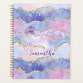 Monogramme Agate Paillettes Bleu Rose Violet Tenda (Devant)
