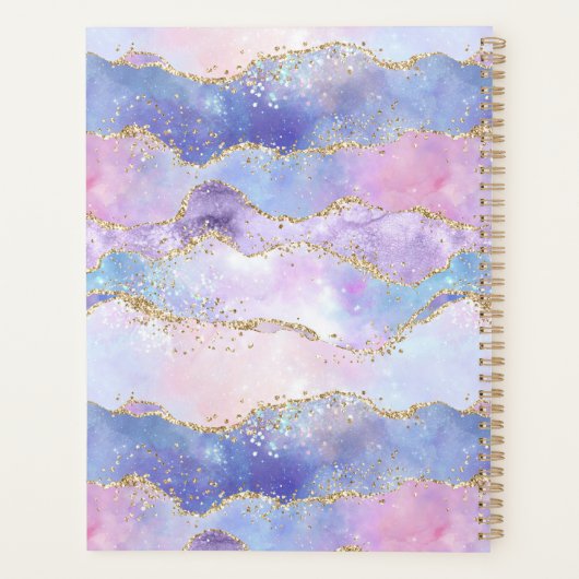 Monogramme Agate Paillettes Bleu Rose Violet Tenda (Dos)