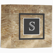 Monogramme âgé de papier de musique de feuille