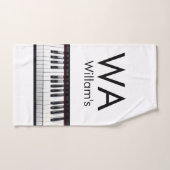 Monogramme ajouter initiale lettre nom texte piano (Serviette à main)