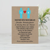 Monogramme Amour Couple Mariage Invitations (Debout devant)