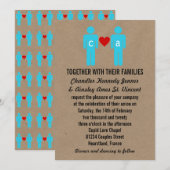Monogramme Amour Couple Mariage Invitations (Devant / Derrière)
