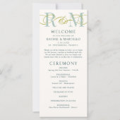 Monogramme Ampersand Sage Green Wedding Programme (Devant)