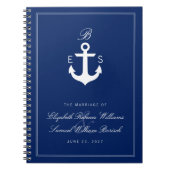 Monogramme Ancre nautique Carnet Mariage foncé (Devant)