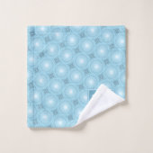 Monogramme ange bleu cercles motif (Gant de toilette)
