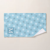 Monogramme ange bleu cercles motif (Serviette à main)