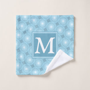 Monogramme ange bleu cercles motif