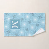 Monogramme ange bleu cercles motif (Serviette à main)