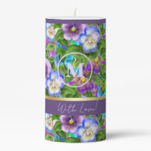 Monogramme Anniversaire Pansy Violet Fleurs Aquare