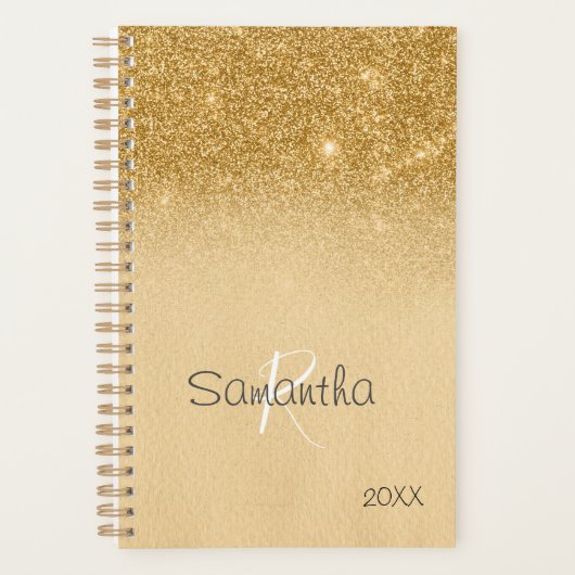 Monogramme annuel avec paillettes dorées (Devant)