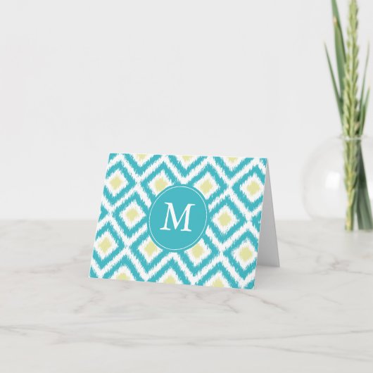 Monogramme Aqua Lemon Diamonds Ikat Motif (Devant)