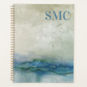 Monogramme aquarelle bleue abstraite (Devant)