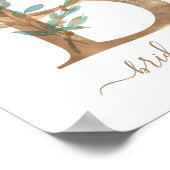 Monogramme Aquarelle Floral or Lettre B Poster (Coin)