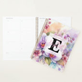 Monogramme aquarelle florale fleurs d'orchidée ros (Devant avec enveloppe)