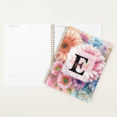 Monogramme aquarelle florale gerbera roses roses (Devant avec enveloppe)
