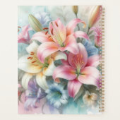 Monogramme aquarelle florale lys roses fleurs (Dos)