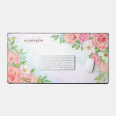Monogramme Aquarelle Florale Verdure Rose rose (Clavier et souris)