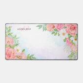 Monogramme Aquarelle Florale Verdure Rose rose (Recto)