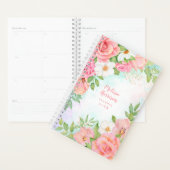 Monogramme Aquarelle Florale Verdure Rose rose (Devant avec enveloppe)