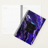 Monogramme Aquarelle Géode Purple Rose Gold Agate (Devant avec enveloppe)