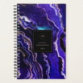 Monogramme Aquarelle Géode Purple Rose Gold Agate (Devant)